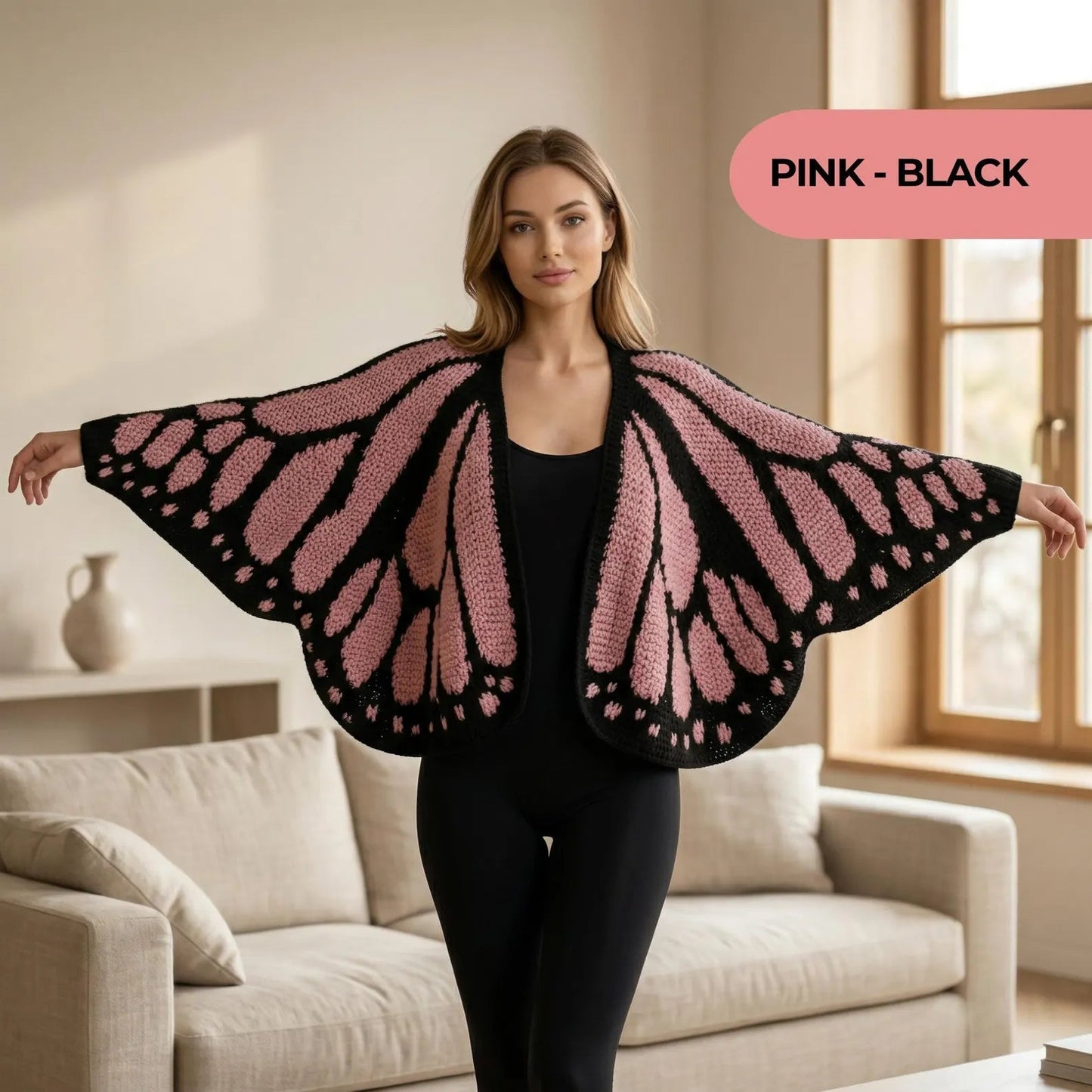 Monarch Butterfly Cardigan – Handcrafted Statement Piece 🦋