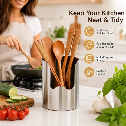 ✨LAST DAY 49% OFF 🍴Stainless Steel Utensil Organizer | Keep Your Kitchen Counter Clean & Stylish