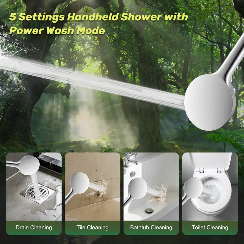 🚿 Luxury 3-Way Rainfall Shower Head Combo System 🚿