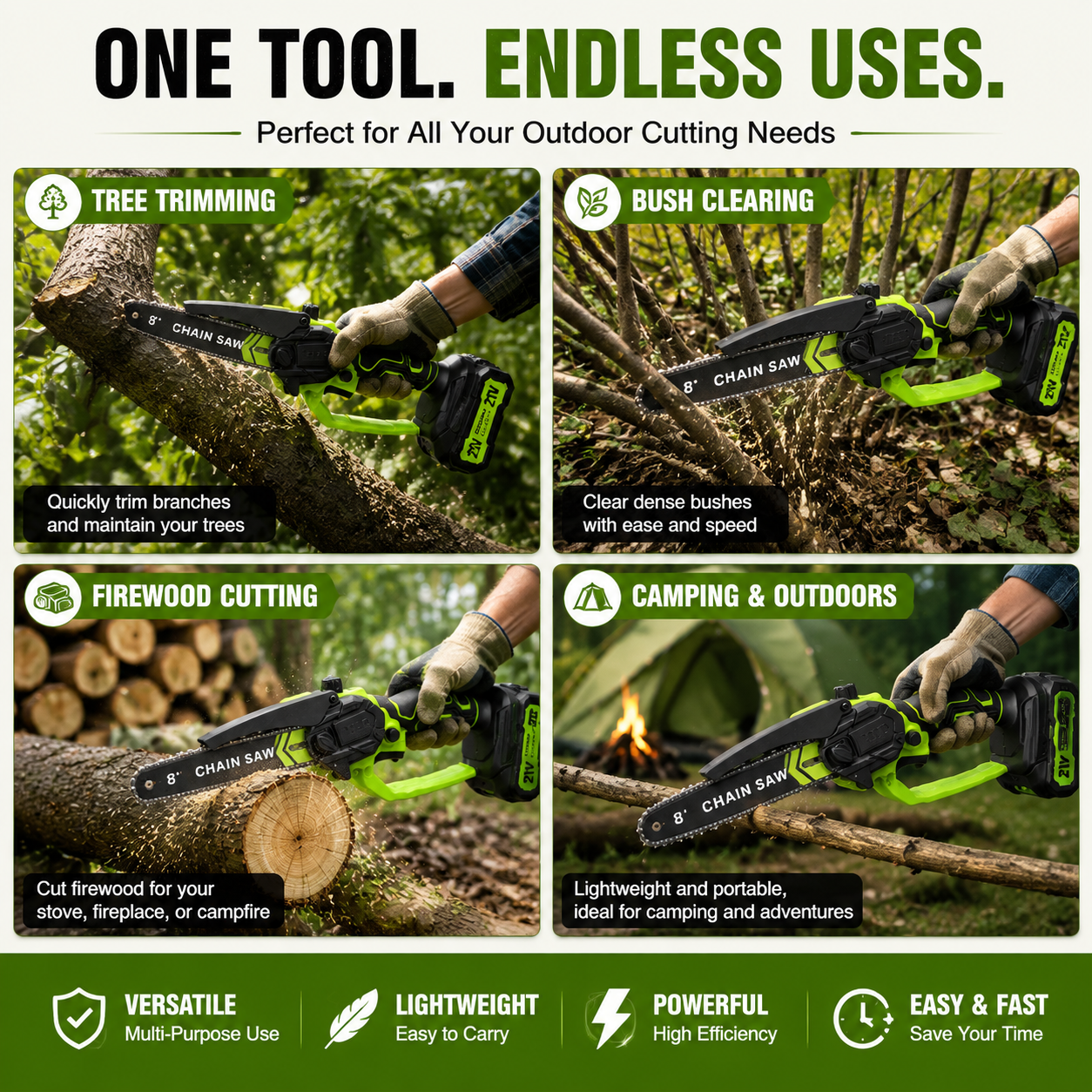 ⚡Mini Chainsaw 🔋 8-Inch Portable Electric Chainsaw for Tree Trimming & DIY  URL Handle