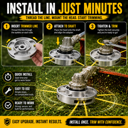 🌿 Universal Aluminum Grass Trimmer Head | Heavy-Duty Brush Cutter Replacement.