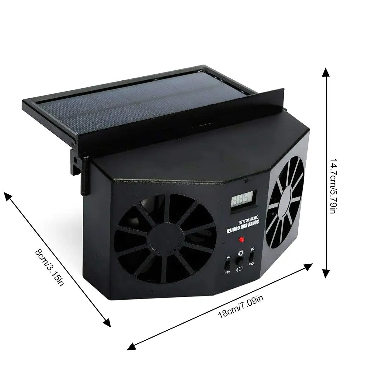 Dual Outlet Solar Car Vent Fan Auto Air Circulation Cooling Exhaust Fan For Vehicle