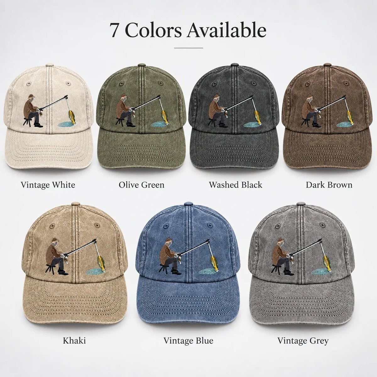 🔥 Last Day 49% OFF-🎣🧢 Catch of the Day Interactive Fishing Cap –🎁 Vintage Washed Moving Fish Hat
