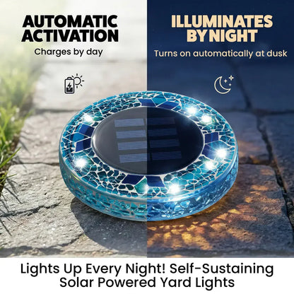 ✨Solar Outdoor Mosaic Disk Lights, Waterproof Pathway LED Light