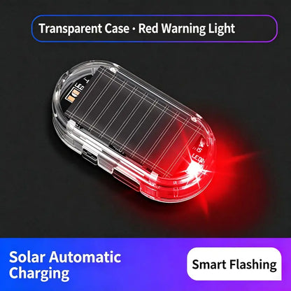 💥Solar Powered Fake Car Alarm Light, Auto Light Sensor LED Simulated Security Warning Flashing Light