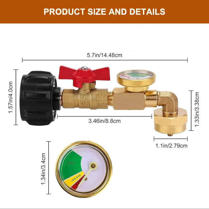 🔥Hot Sale 49% off💰⛽ Propane Refill Adapter with Valve & Gauge
