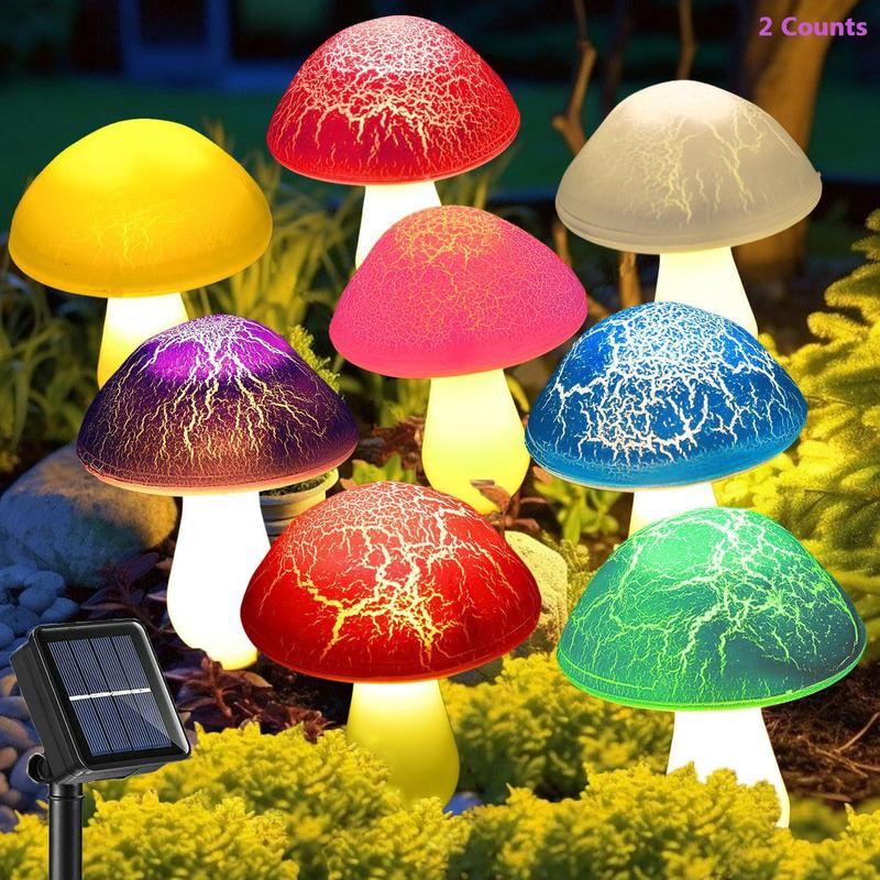 8 Pcs Solar Powered Mushroom Shaped Garden Light