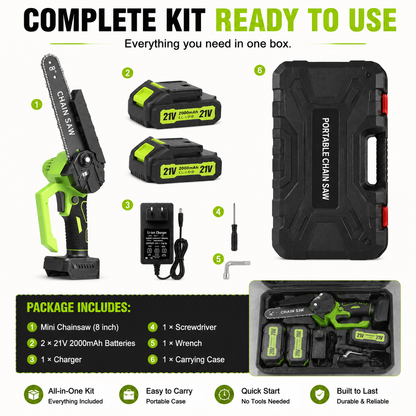 ⚡Mini Chainsaw 🔋 8-Inch Portable Electric Chainsaw for Tree Trimming & DIY  URL Handle