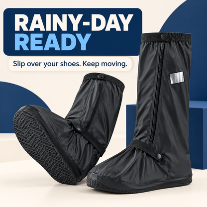 Pair of black tall rain shoe covers