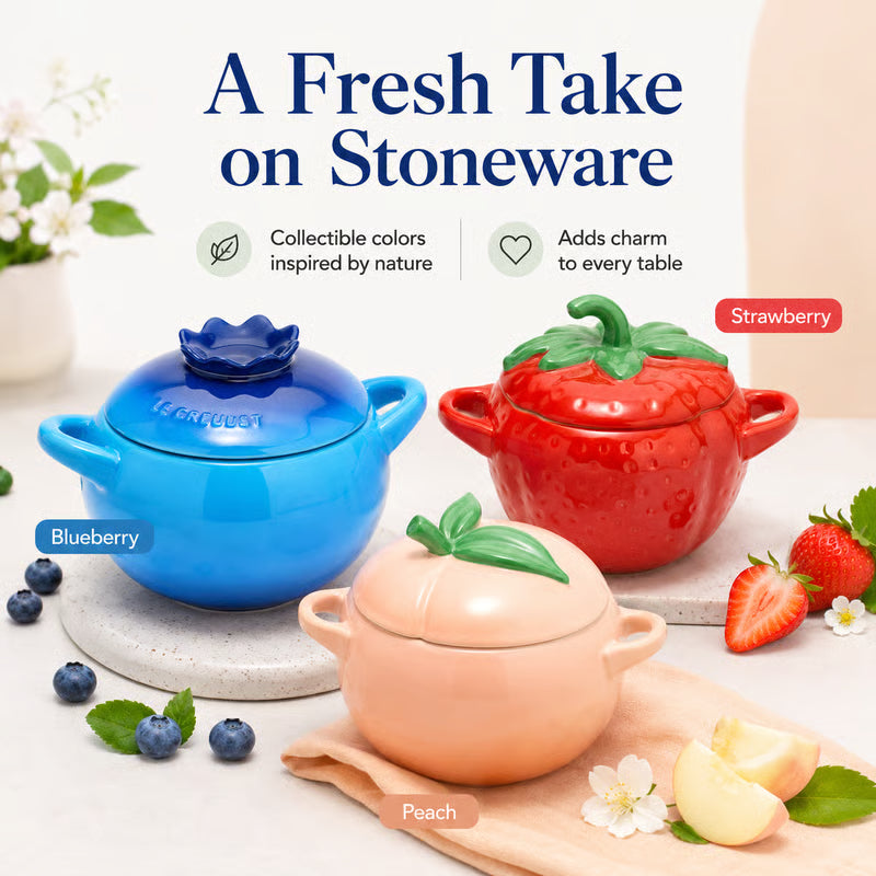 🍓 Le Creuset Mini Fruit Cocotte - 16oz Stoneware, Oven-Safe & Adorable for Baking & Serving!