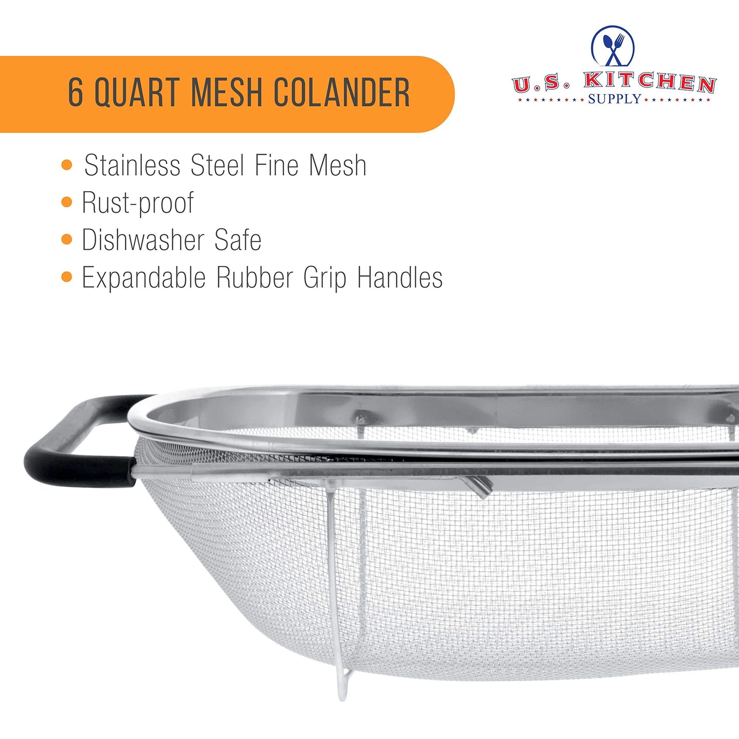 🥗 Premium Stainless Steel Colander – Fast Draining, Effortless Cooking