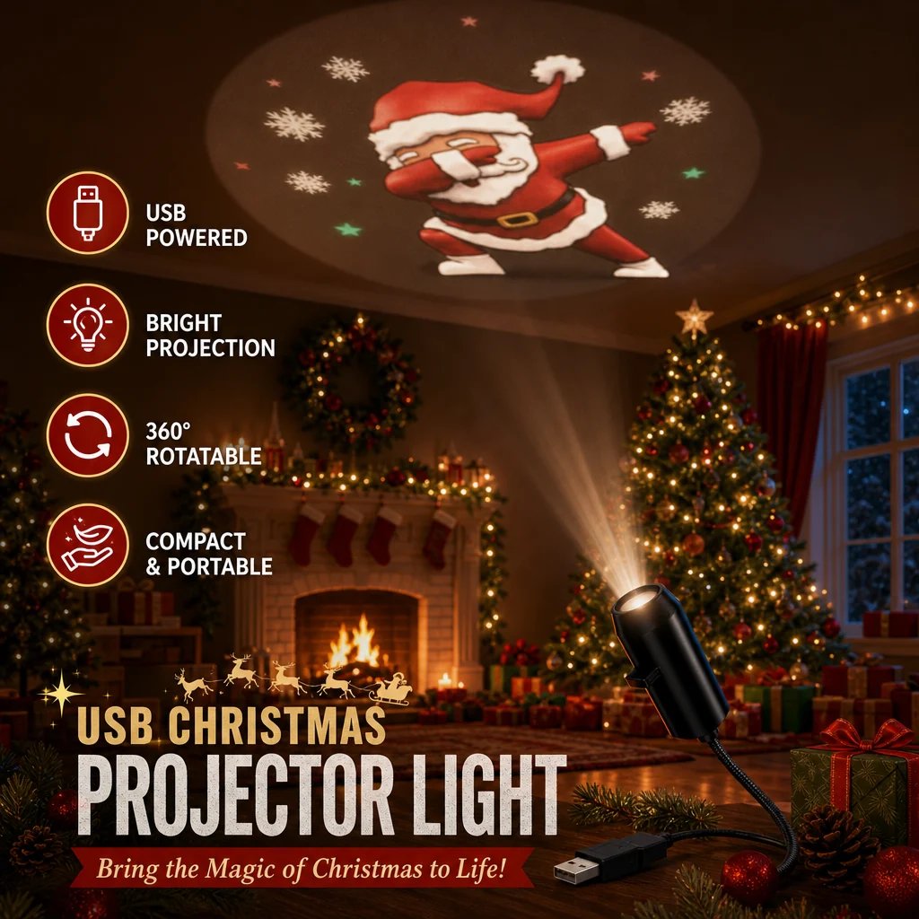 🎄✨Plug-&-Play-HD-Weihnachtsprojektor – 6 oder 10 festliche Szenen