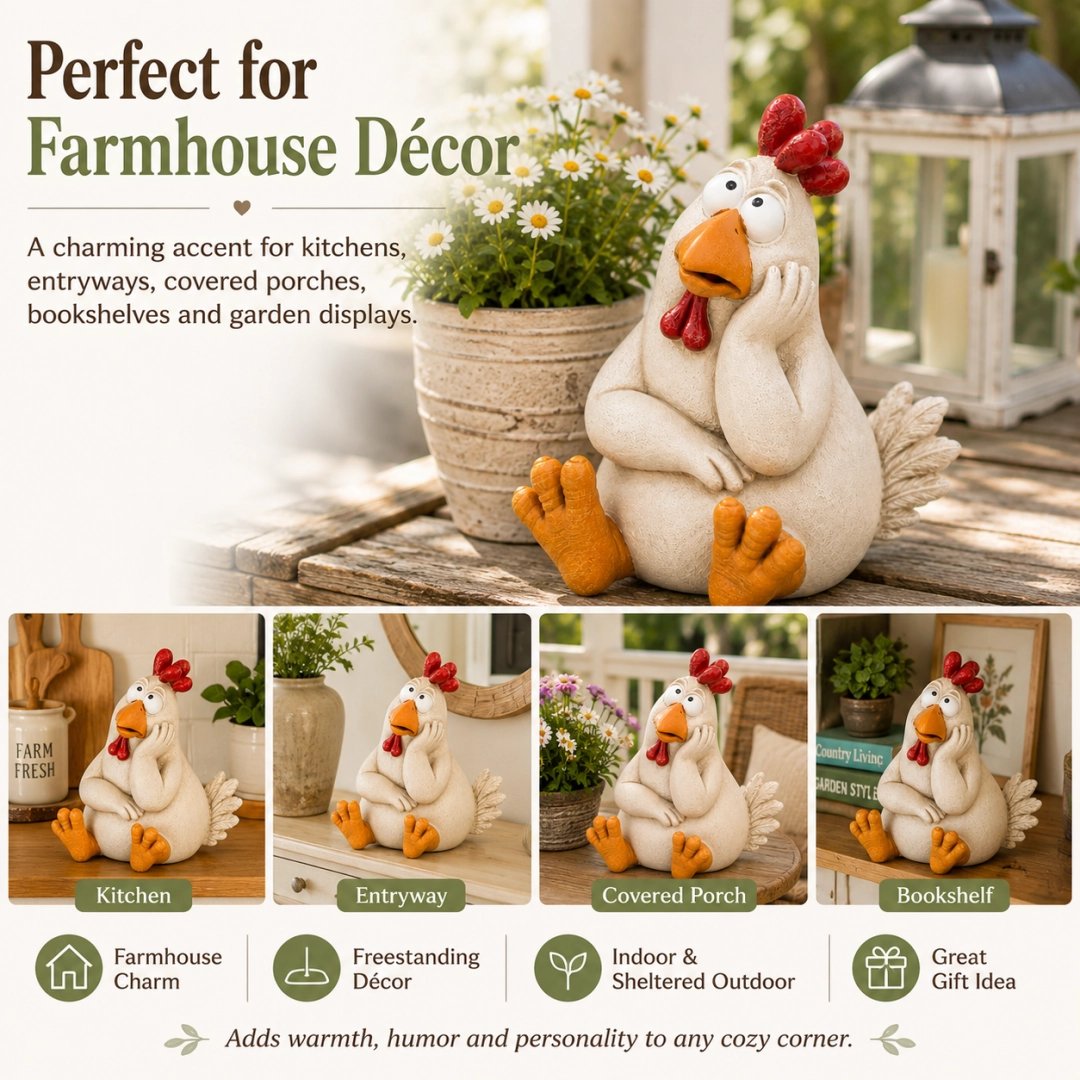 🔥Last Day 49% OFF🐔Daydreaming Chicken Resin Statue