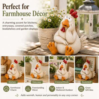 🔥Last Day 49% OFF🐔Daydreaming Chicken Resin Statue