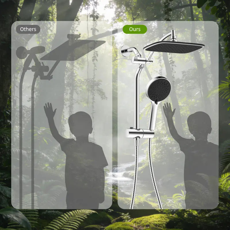 🚿 Luxury 3-Way Rainfall Shower Head Combo System 🚿