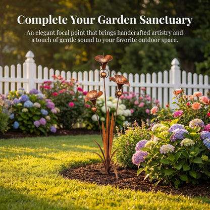 Copper Calla Lily Garden Chime Set – A Peaceful Touch for Flower Lovers 🌿🔔