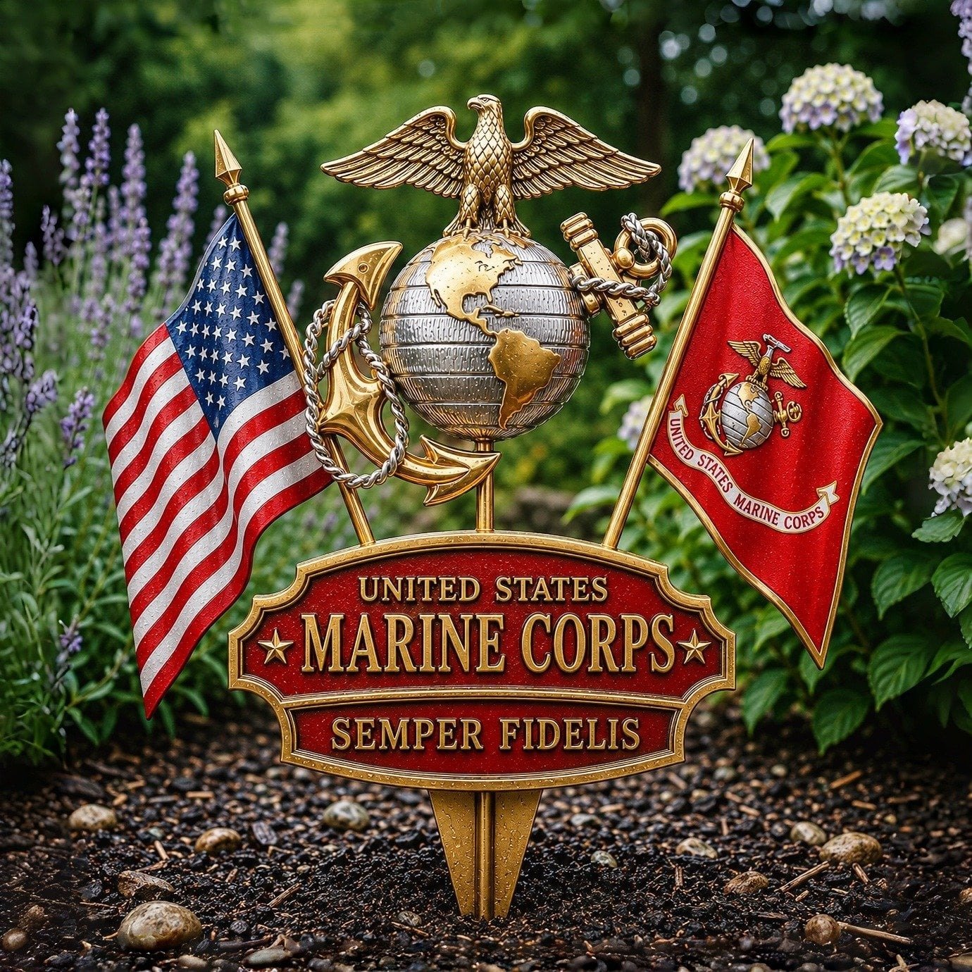 🏆Last Day Promo: 49% OFF 🎖️-US Marine Corps Semper Fidelis Tribute Garden Stake - ✈️Buy 2 Free Shipping Today!
