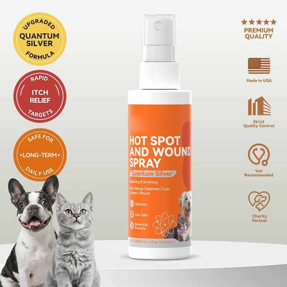 🐶Itch Relief Spray –Vet Recommended Skin Soothing Quantum Silver Spray for Dogs & Cats