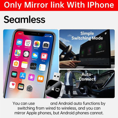 🔥2026 Upgrade 3 in 1 Wireless Carplay Mirror Link Adapter Instant Wired to Wireless Conversion Plug & PlayMini Stable Design for Wired Carplay,AirPlay