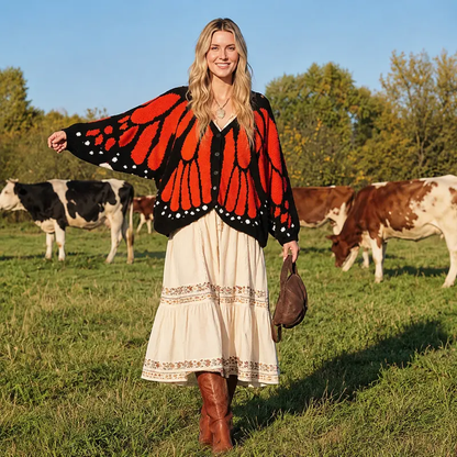 🔥 HOT SALE 49% OFF🔥Monarch Butterfly Cardigan – Handcrafted Statement Piece 🦋