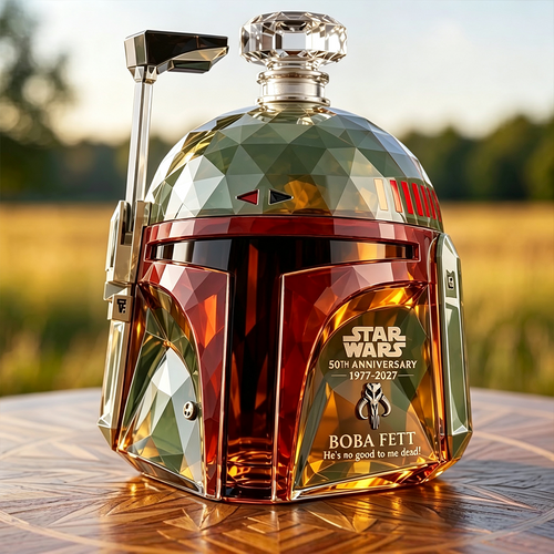 STAR WARS 50th Anniversary BOBA FETT Helmet Whiskey Bottle