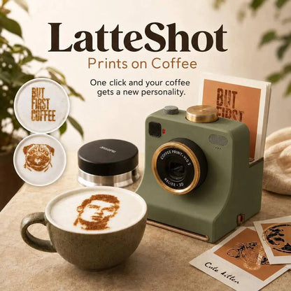 🔥Retro Coffee Art Camera – Mechanical Latte Stencil Printer