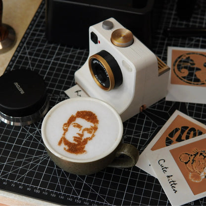 🔥Retro Coffee Art Camera – Mechanical Latte Stencil Printer