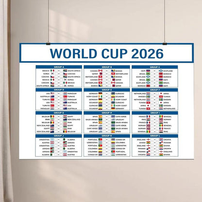 ⚽🏆Graphic World Soccer 2026 Schedule Wall Chart, Soccer Fixtures Chart, Soccer Cup 2026 Result Chart （3 Jumbo Posters ）
