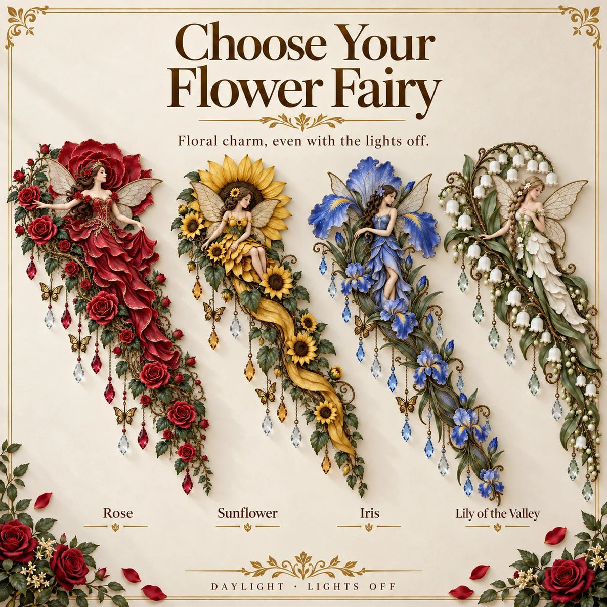 🔥Buy 2 Get 20% OFF🔥🌹🧚‍♀️Enchanted Flower Fairy Wall Light✨Cascading Floral Decor