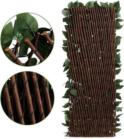 Artificial ivy retractable fence privacy screen