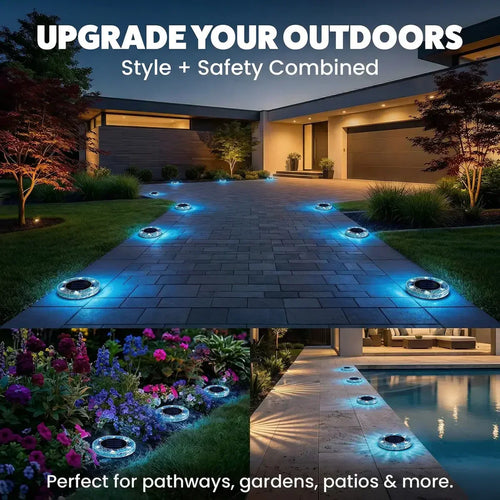 ✨Solar Outdoor Mosaic Disk Lights, Waterproof Pathway LED Light