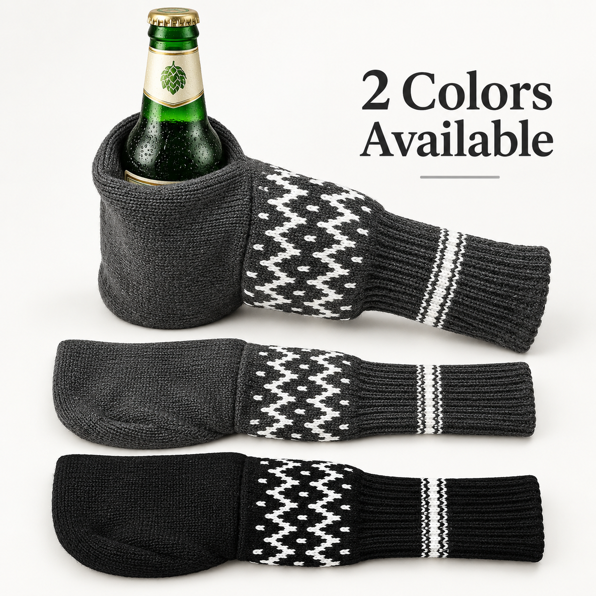 ❄️ Nordic Knit Beer Mitten 🍺 Universal Thermal Beverage Glove for Beer Bottles & Cans
