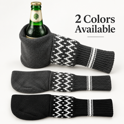 ❄️ Nordic Knit Beer Mitten 🍺 Universal Thermal Beverage Glove for Beer Bottles & Cans