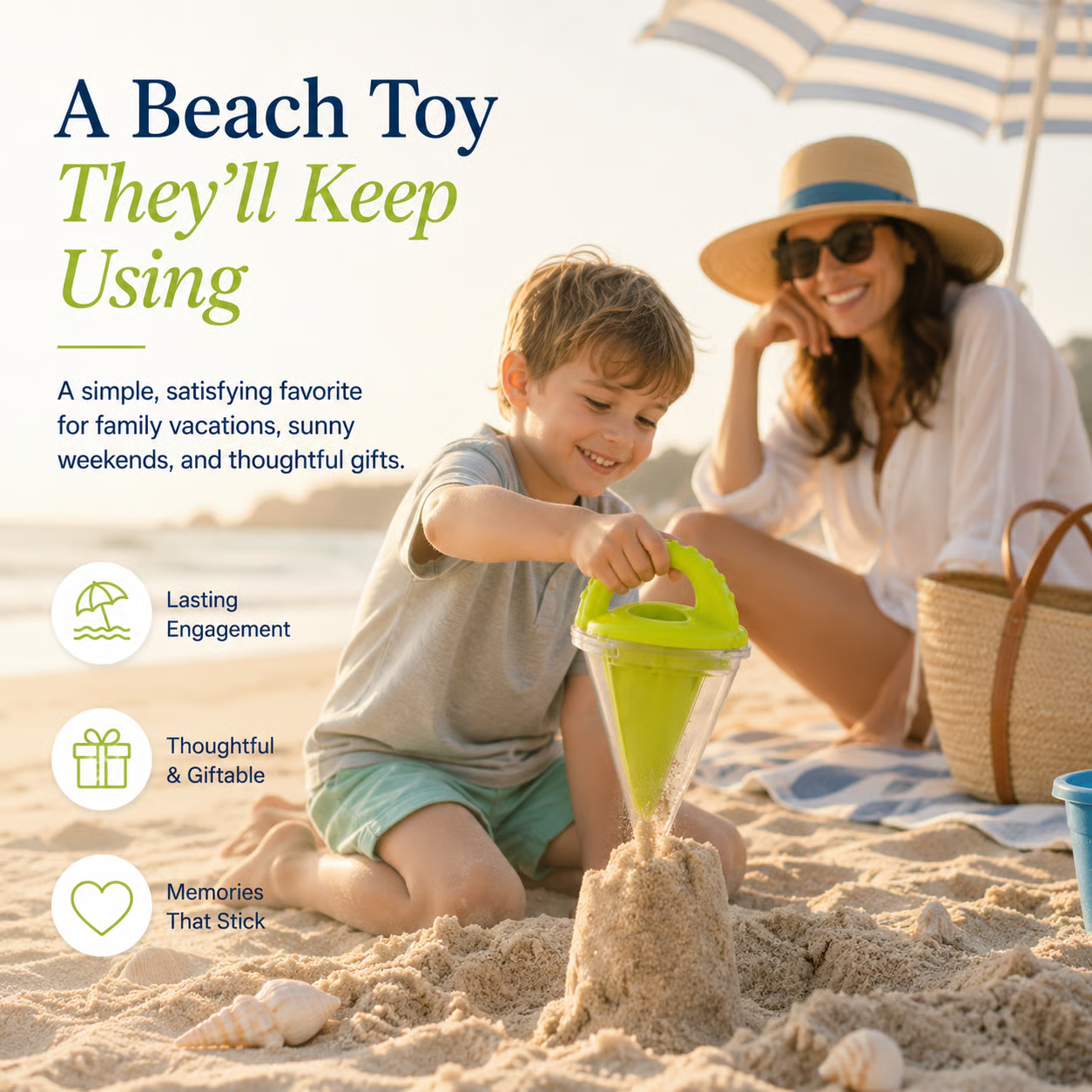 🏖️ Kids Beach Sand Funnel Toy – Transparent Sand Scoop & Shell Collector for Outdoor Summer Play