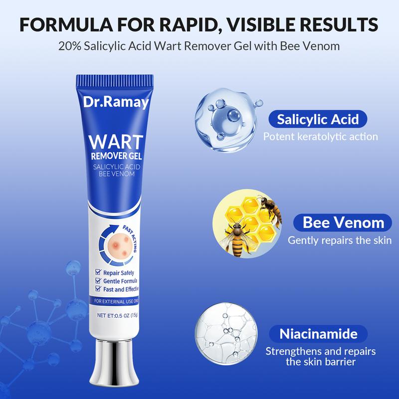 ✨Salicylic Acid 20% Wart Remover Gel, Common & Plantar Wart Treatment, Fast-Drying Formula for External Use, 0.5 Oz (15g)