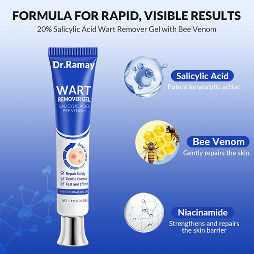✨Salicylic Acid 20% Wart Remover Gel, Common & Plantar Wart Treatment, Fast-Drying Formula for External Use, 0.5 Oz (15g)