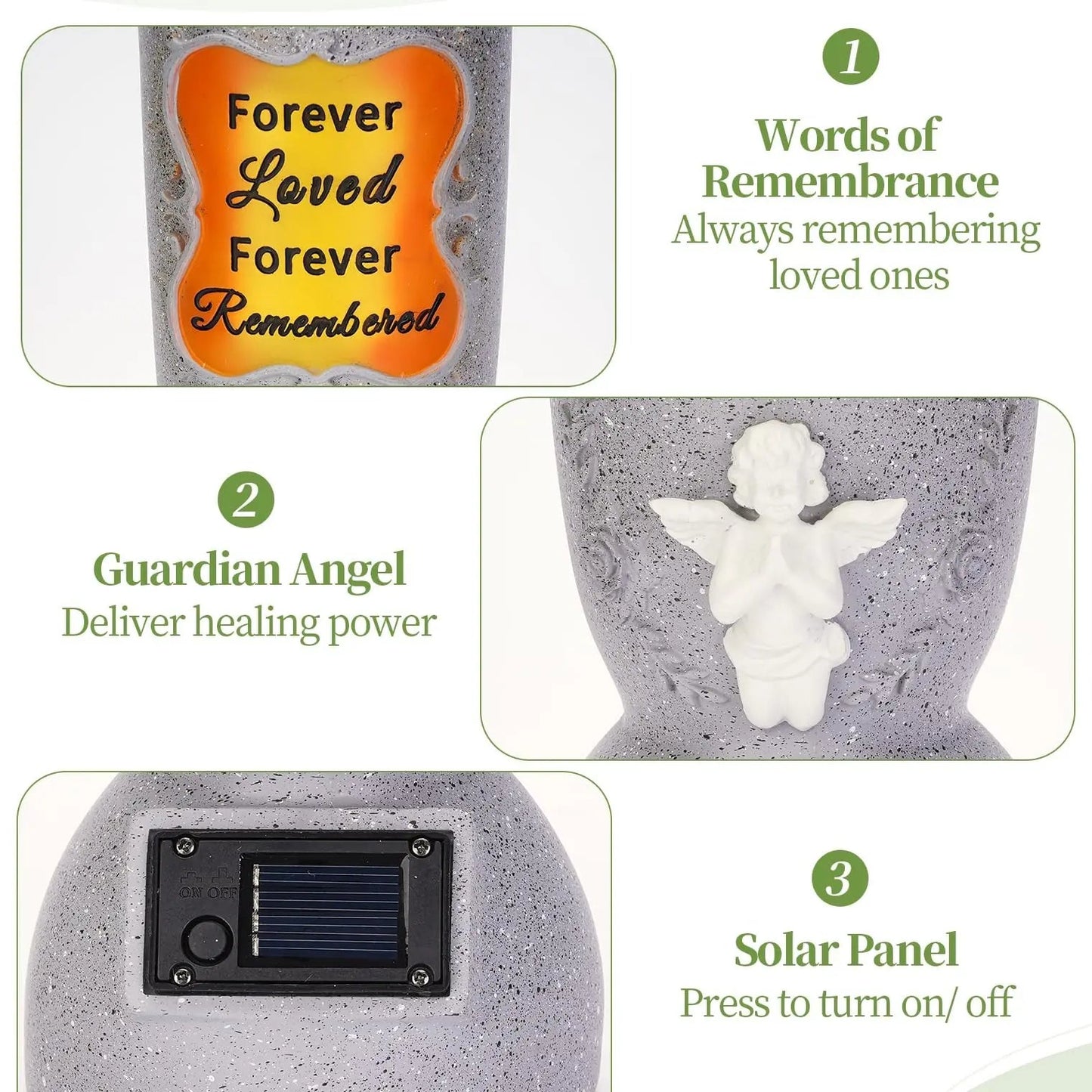 Solar-powered cross angel flowerpot