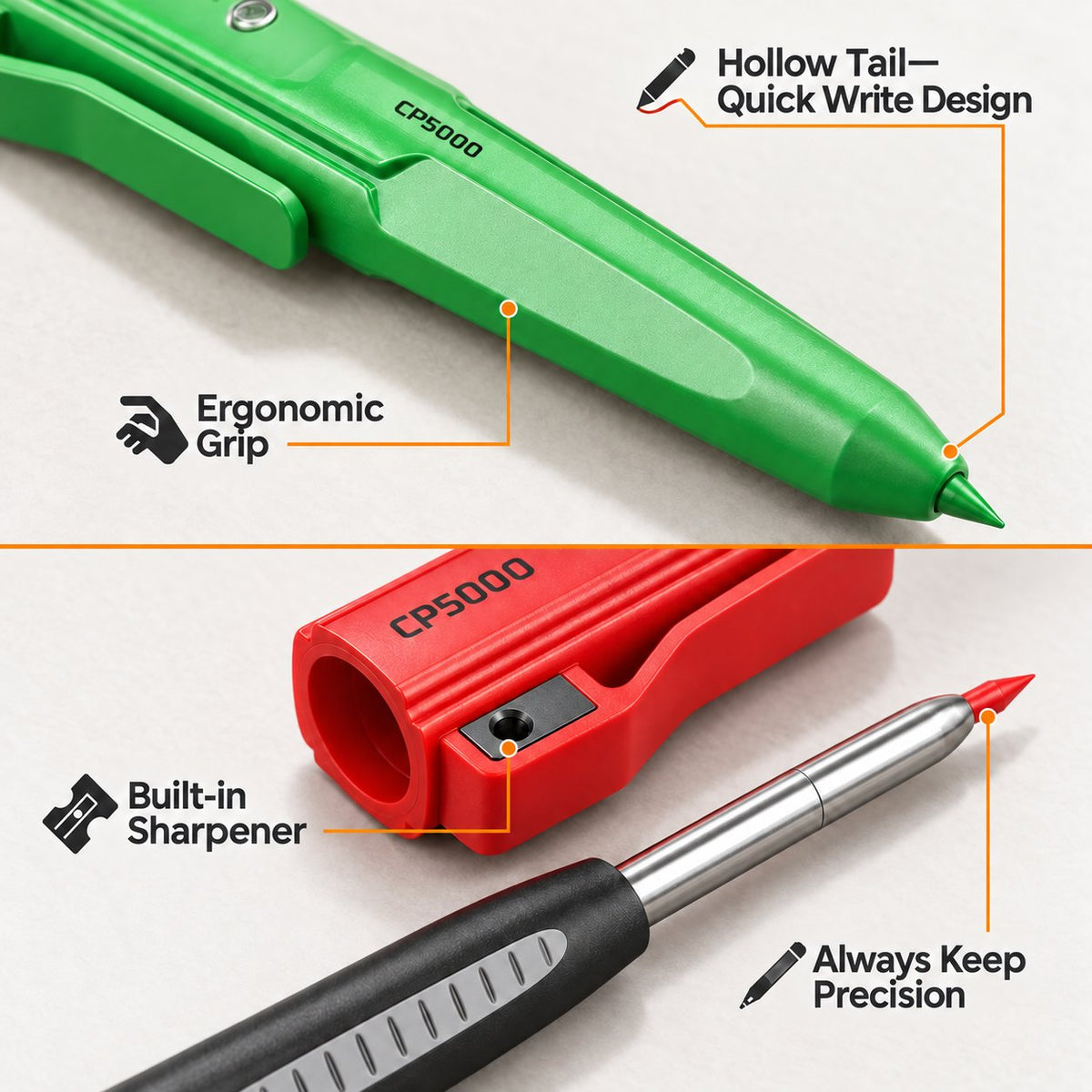 ✏️7-in-1 Magnetic Mechanical Pencil Set | 3-Pack Assorted Colors with 30 Graphite Refills | Sharpener & Protective Sleeve | Bullet Tip for Construction & Woodworking Marking