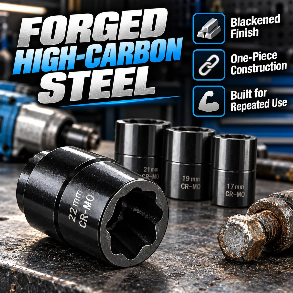 🔩🔧 Damaged Lug Nut Extractor Set — Remove Stripped & Stuck Nuts with Ease!