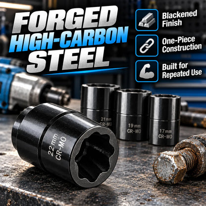 🔩🔧 Damaged Lug Nut Extractor Set — Remove Stripped & Stuck Nuts with Ease!