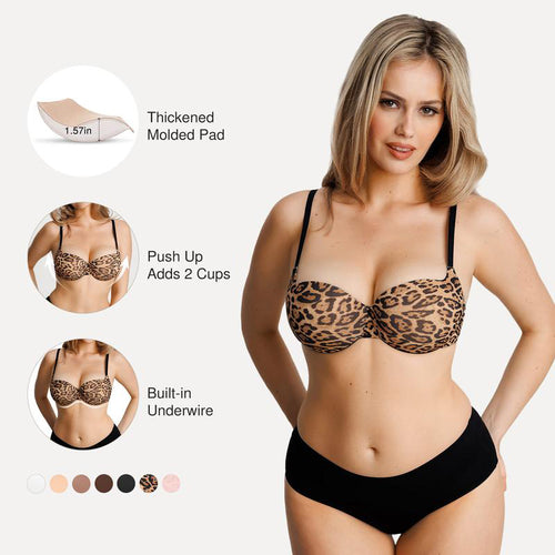 Women's T-Shirt Bra Add 2 Cups Lift Seamless Push Up