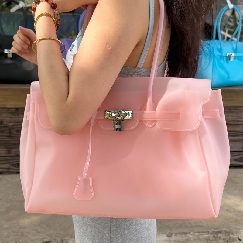 👜Transparent Jelly Shoulder Bag – Waterproof TPU Beach Tote & Crossbody Purse