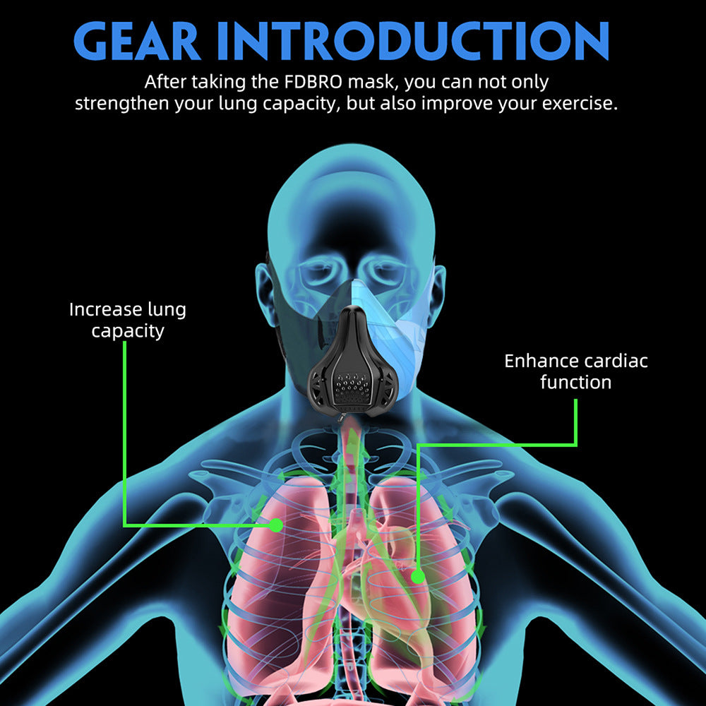 Pro 25-Level Sports Training Mask – Adjustable Oxygen Resistance Air Breathing Mask for Running & Fitness
