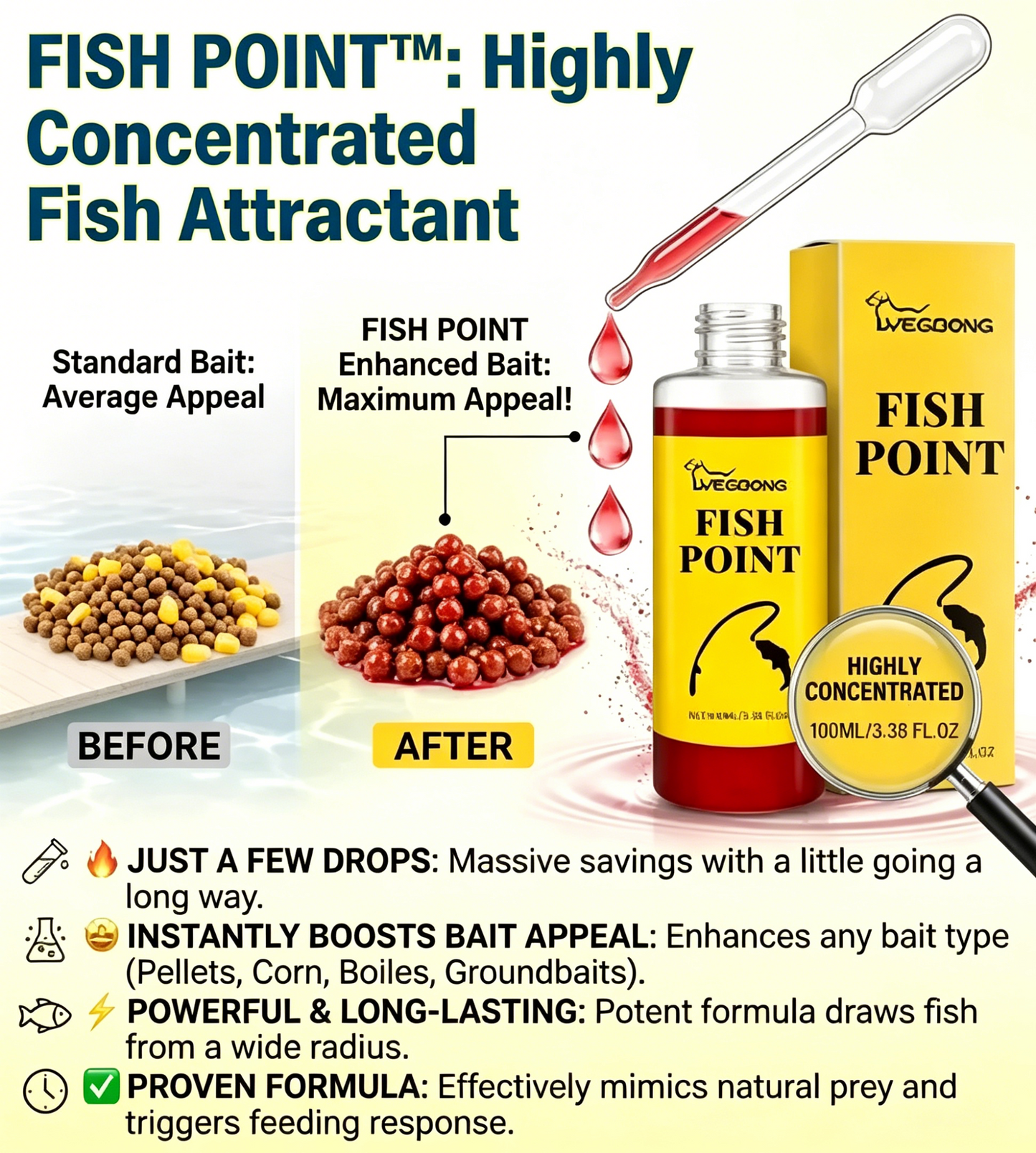 🎣 Concentrated Fish Attractant Liquid – 🐟Fast-Acting Red Worm Formula