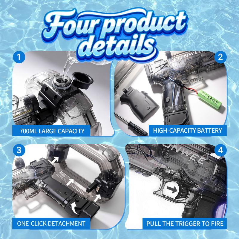 🔥2026 upgraded  Electric Automatic Water Blaster 500+ Continuous Sprays, Light-Up LED Blaster