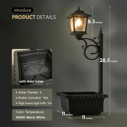 ✨49% OFF🌞2-in-1 Outdoor Solar Lamp Post Light with Planter: Illuminate & Decorate Your Garden🌼