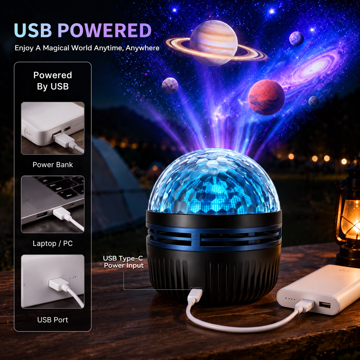 🎁🦖360° Smart Holographic Starry Sky Projector (HD Smart Dynamic 5D)