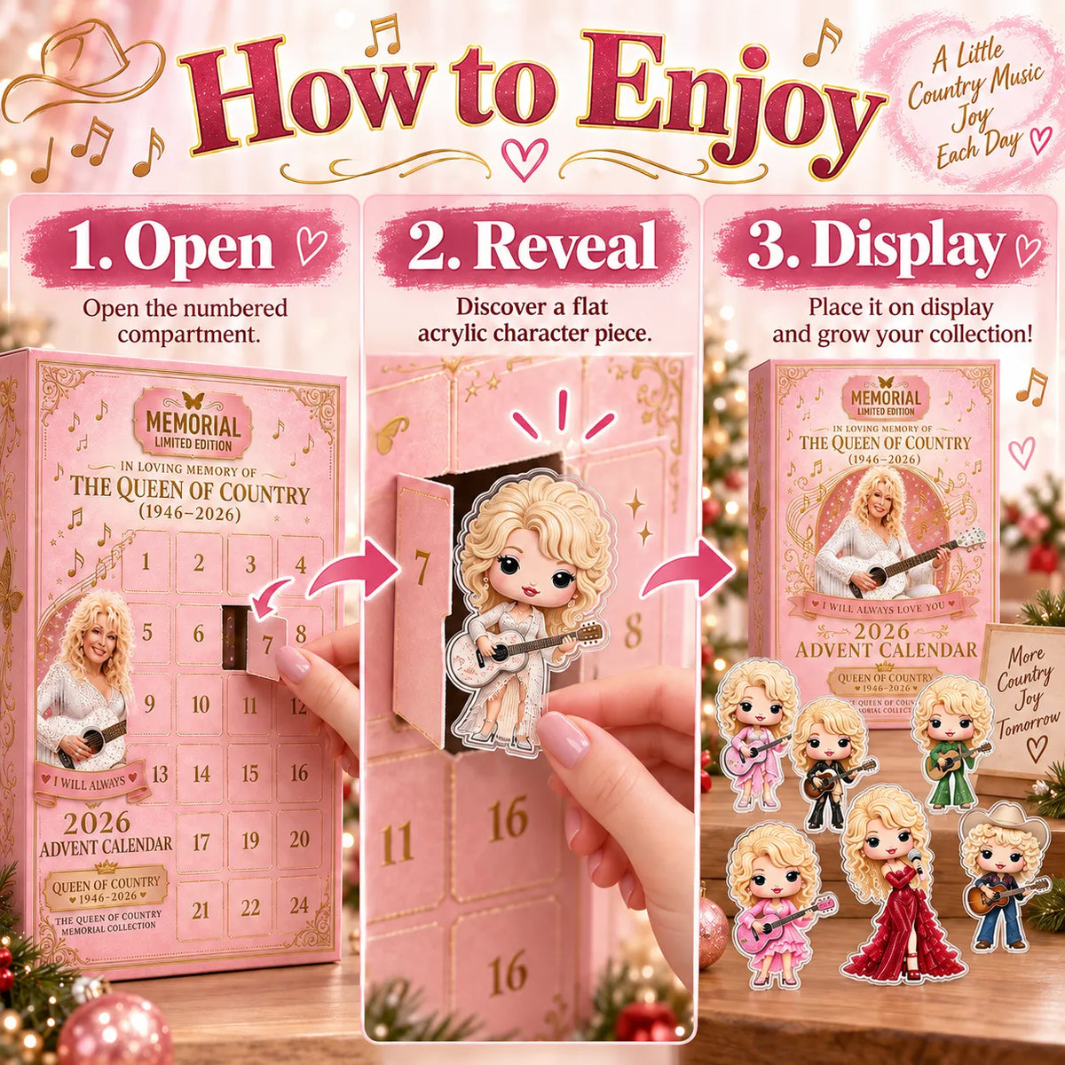 🎤💖 Dolly Advent Calendar — 24 Days of Country Glam & Collectible Surprises!