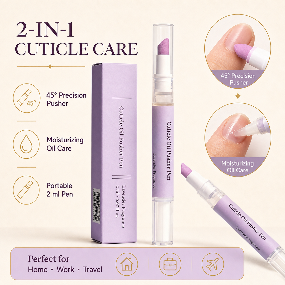 2-in-1 Cuticle Oil Pen — Precision Pusher + Nourishing Oil for Salon-Worthy Nails at Home