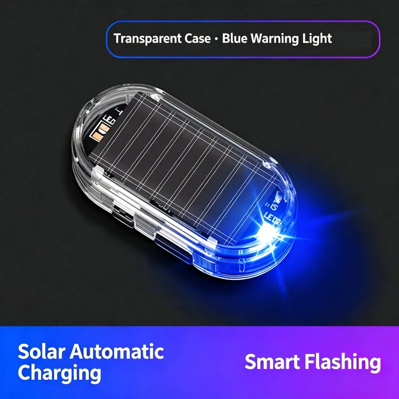 💥Solar Powered Fake Car Alarm Light, Auto Light Sensor LED Simulated Security Warning Flashing Light